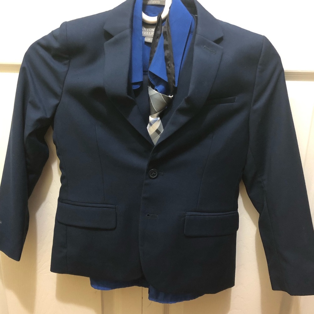 slim navy suit children
